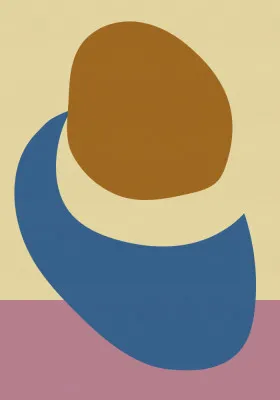 Balanced stones in blue butter yellow and terra