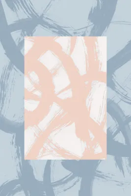Abstract brush strokes in blue and peach