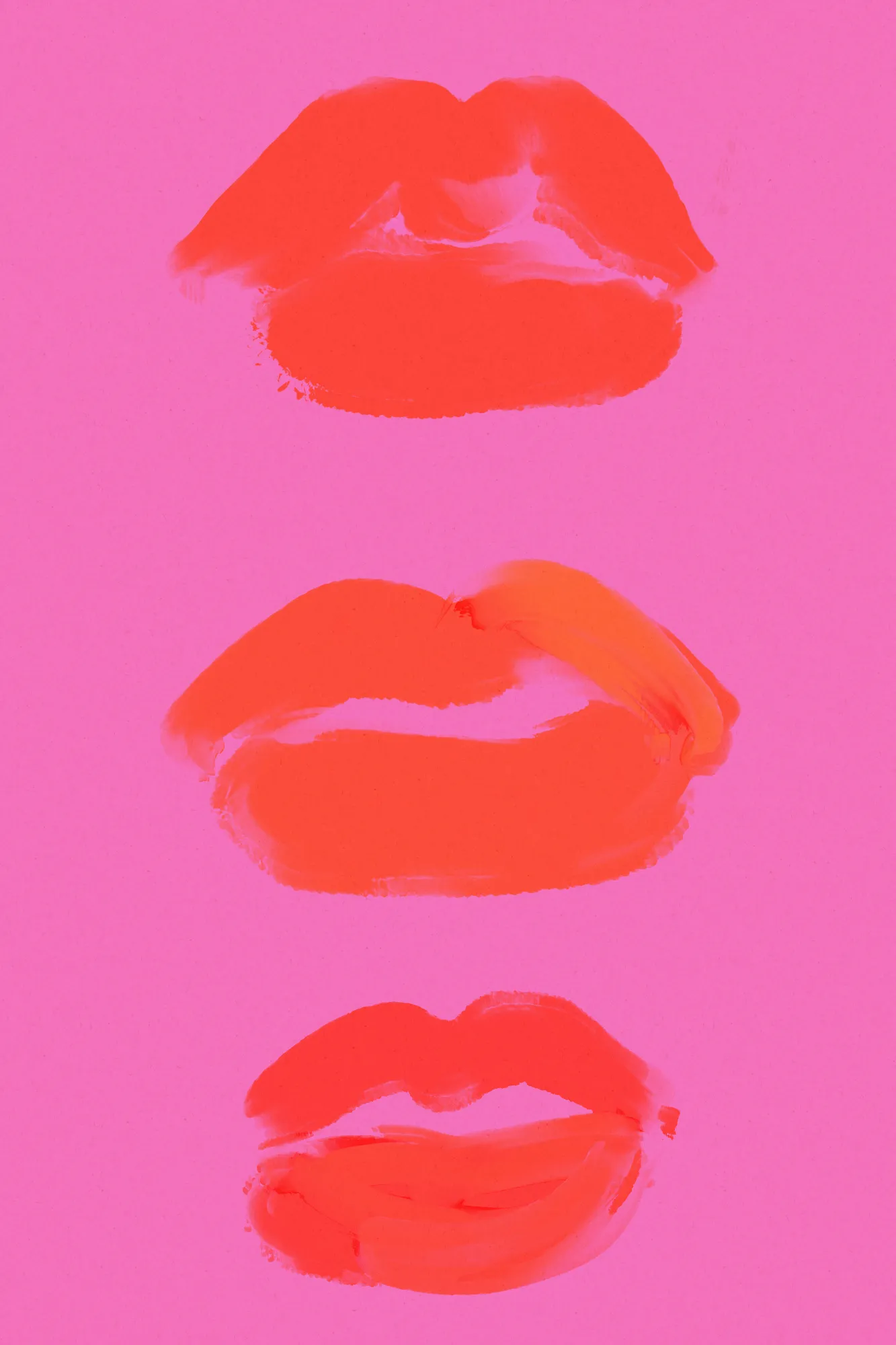 Neon pout series by treechild in bold red and pink