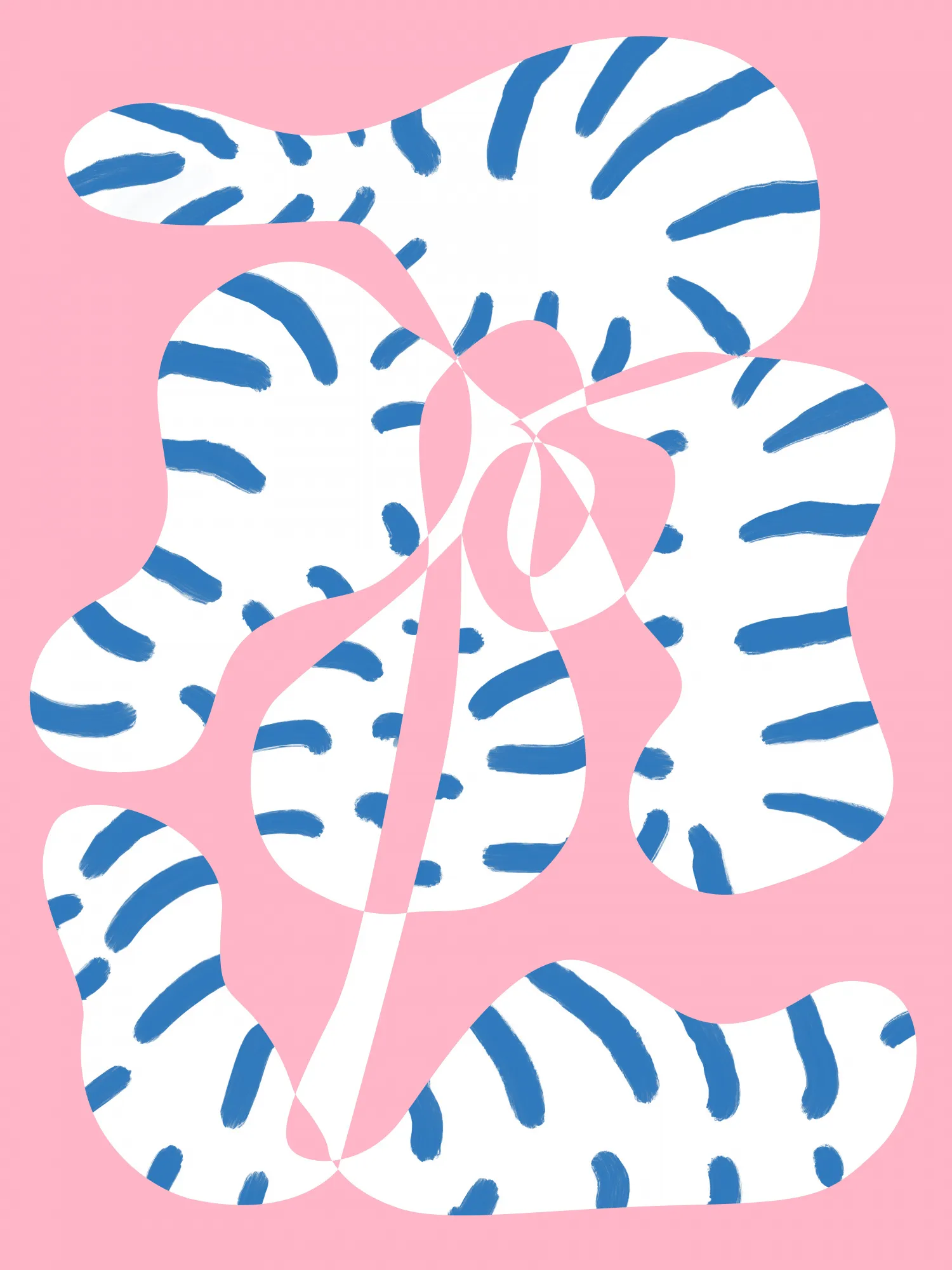 Abstract shapes flower tiger print by the printable studio