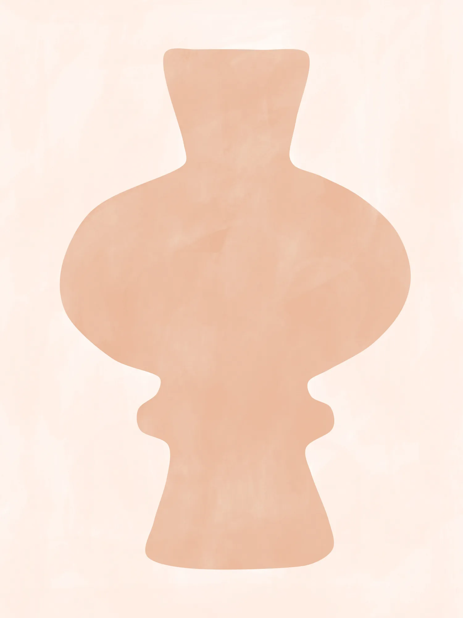 Muted vessel shape in soft apricot tones