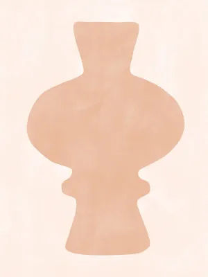 Muted vessel shape in soft apricot tones