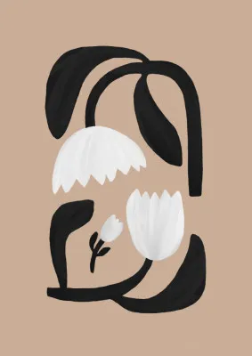 Scandi botanical i vertical floral illustration