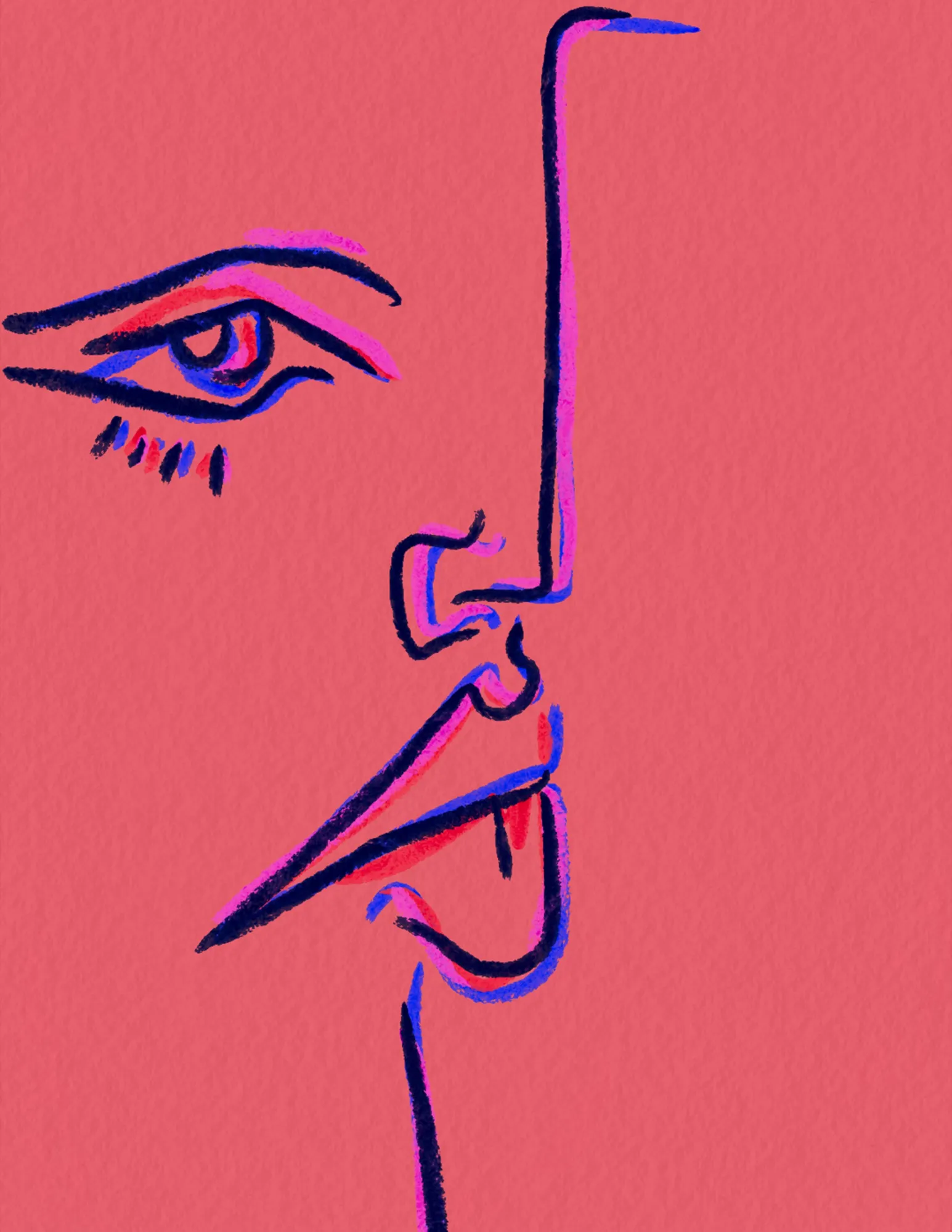 Portrait in apricot line art by jlc art