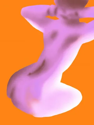 Vibrant silhouette in orange tones