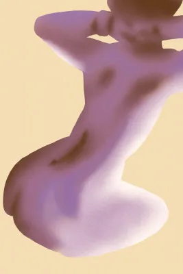 Purple silhouette in soft pastel shades