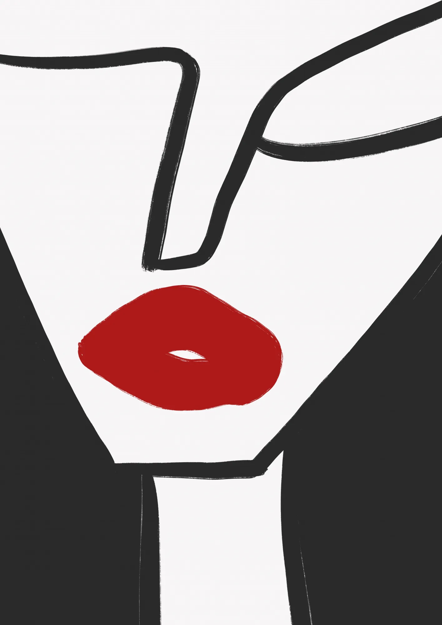 Bold red lips portrait by athene fritsch