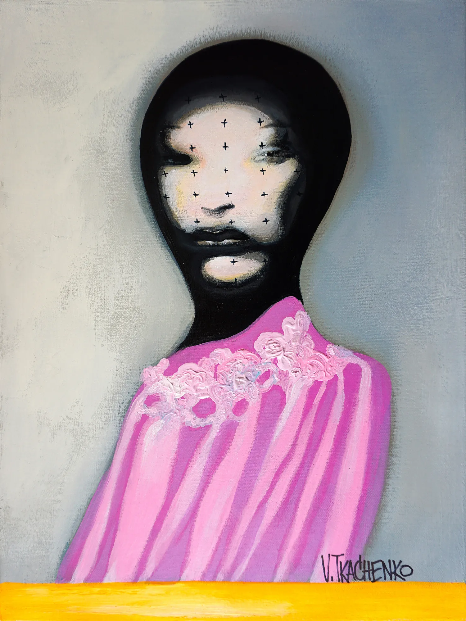 Veiled portrait of tender embrace