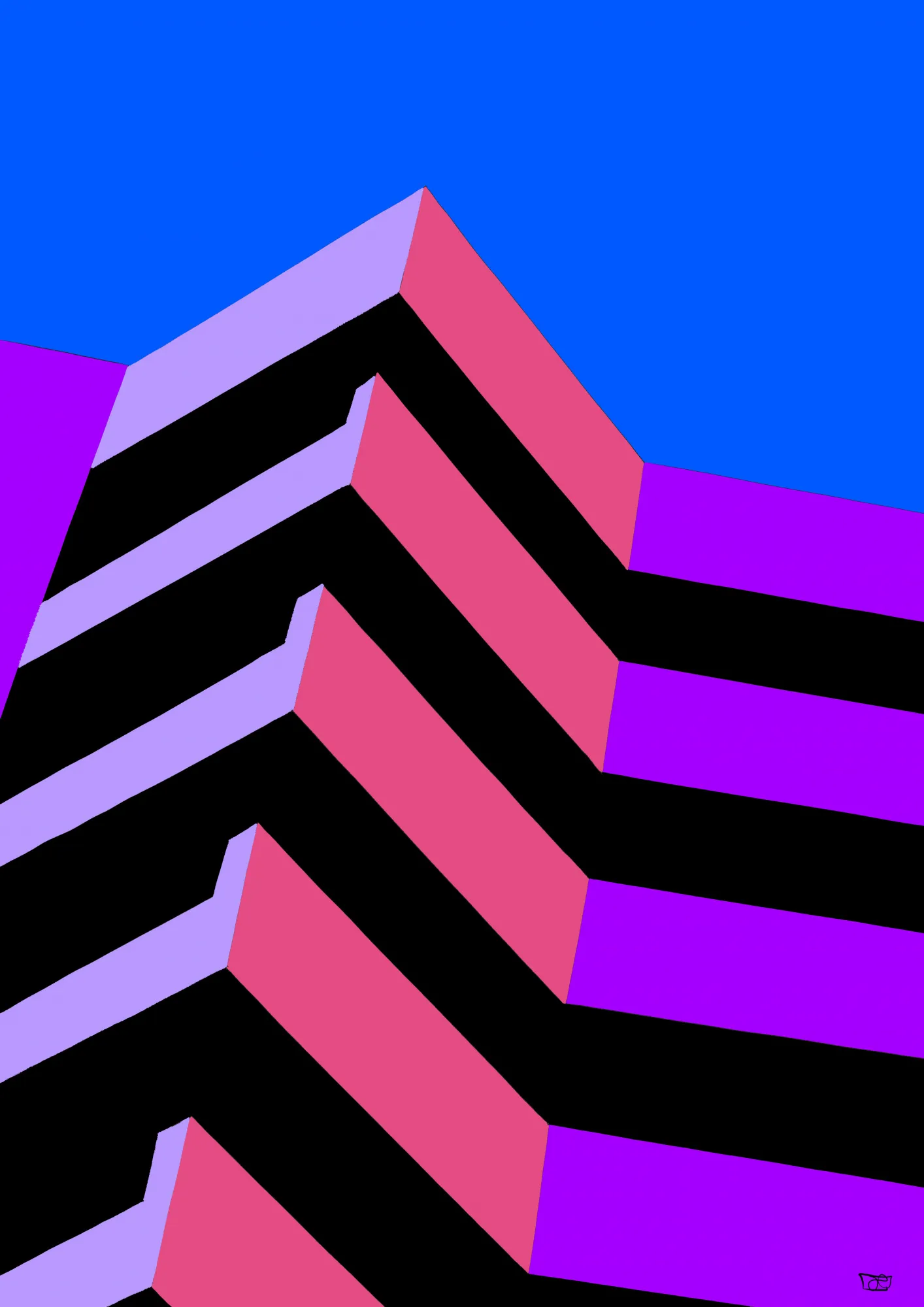 Geometric ascend in vibrant outdoor hues