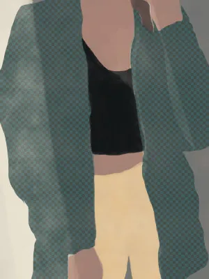 Checkered silhouette by little dean in green tones