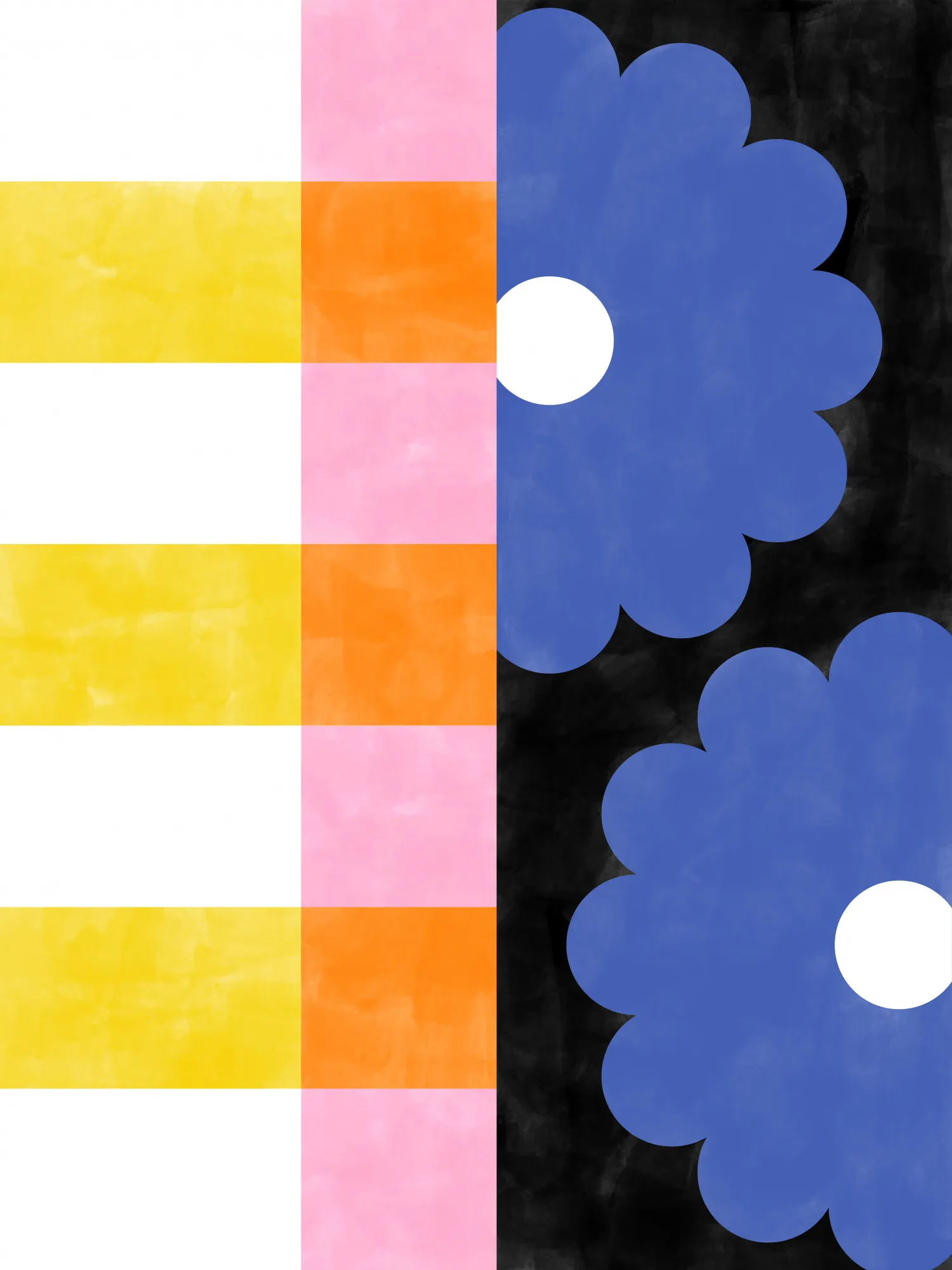 Floral stripes in vibrant retro hues