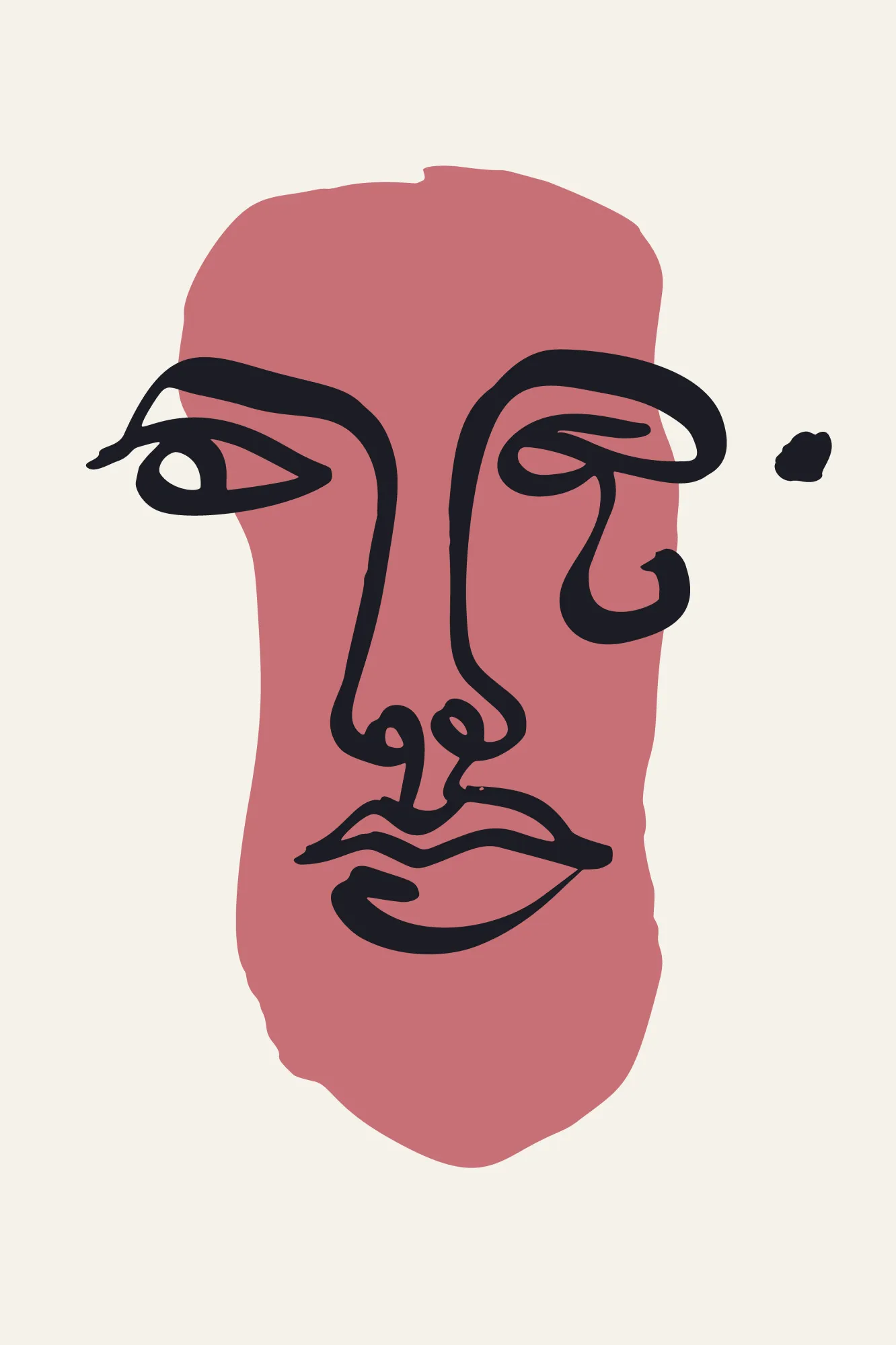 Minimalist line portrait in outdoor light