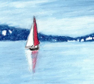 Sailboat in port townsend bay by Janel Bragg
