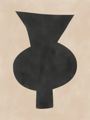 Abstract vase silhouette in neutral tones
