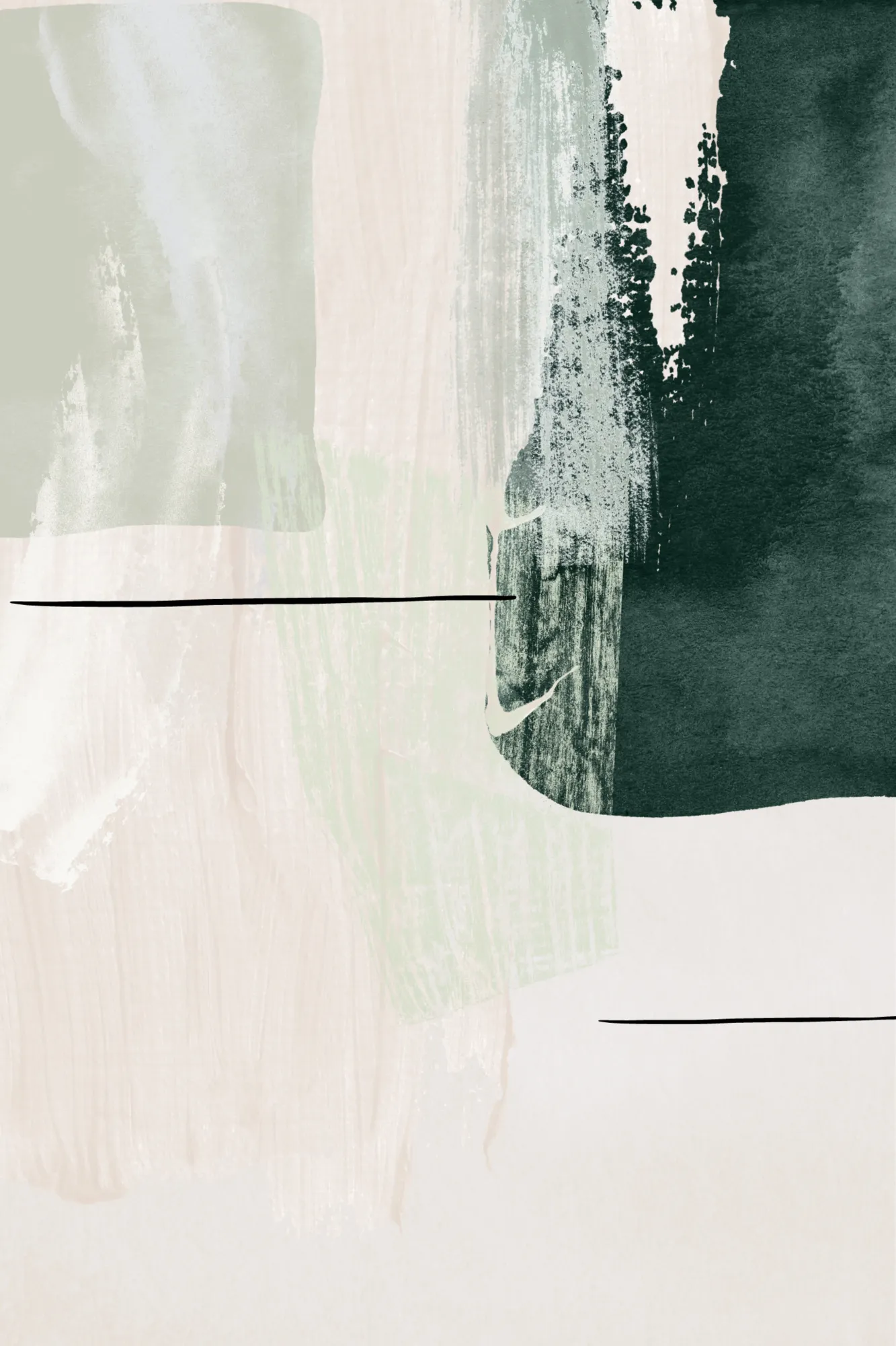 Abstract shapes in green-2 by sally ann moss