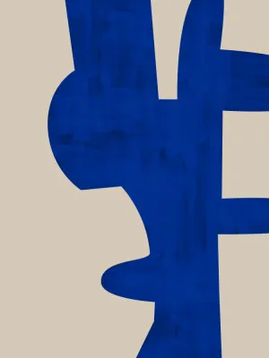 Abstract geometric blue shapes in vertical format