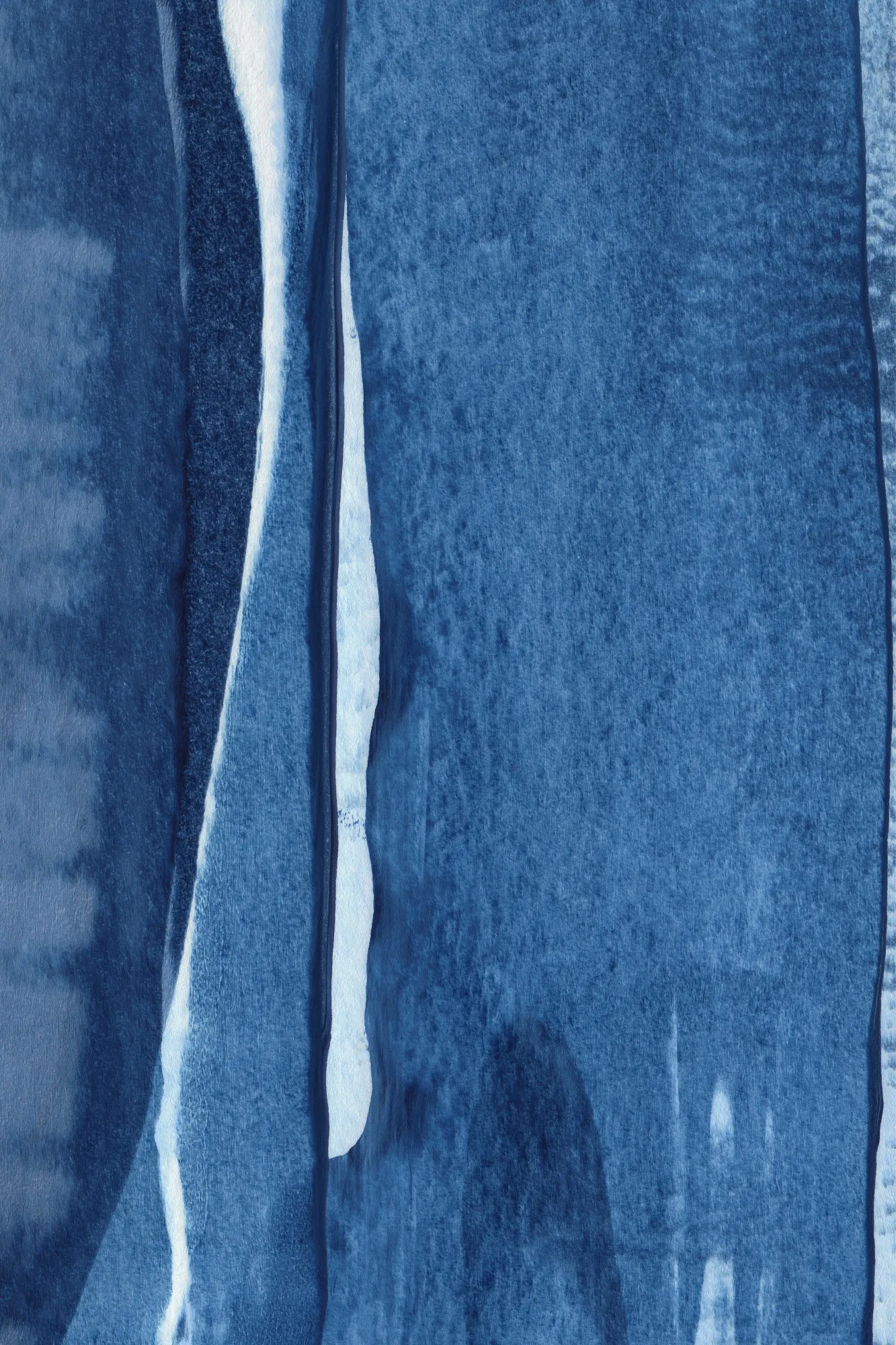 Indigo streams abstract watercolor painting