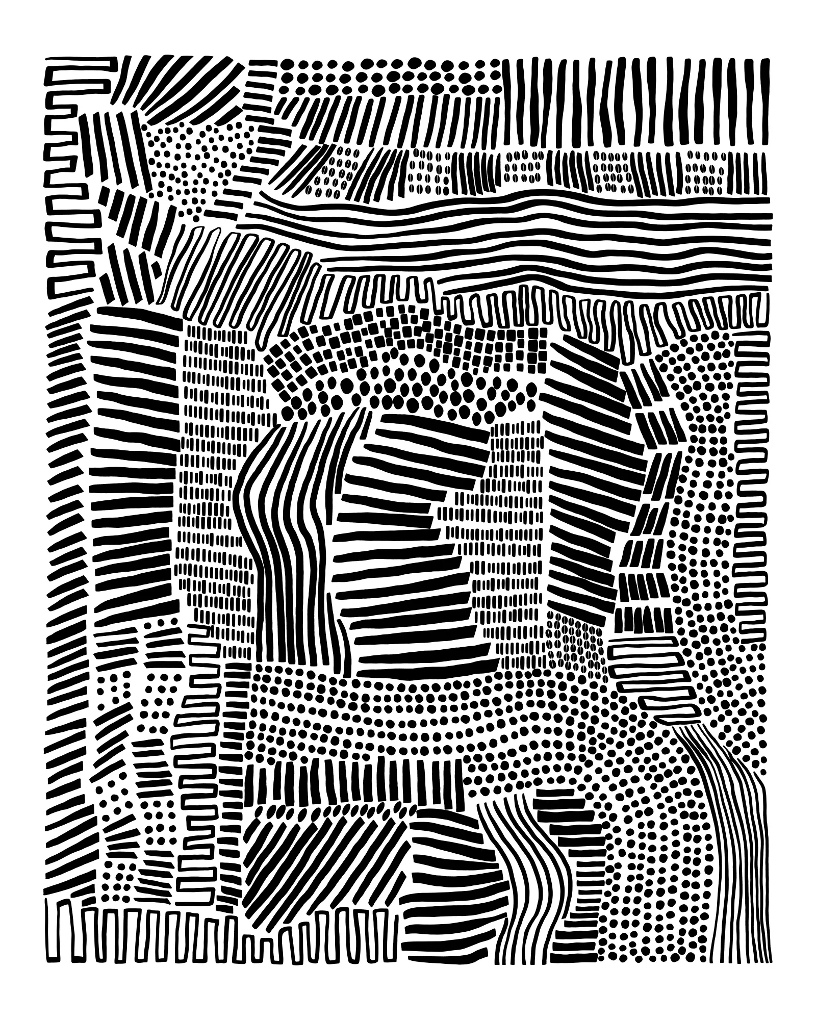 Tribal art illustration by cats and dotz