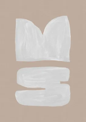 Mid century brown ii portrait geometric illustration