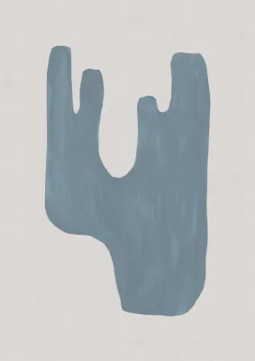 Mid century blue iv with abstract geometric forms