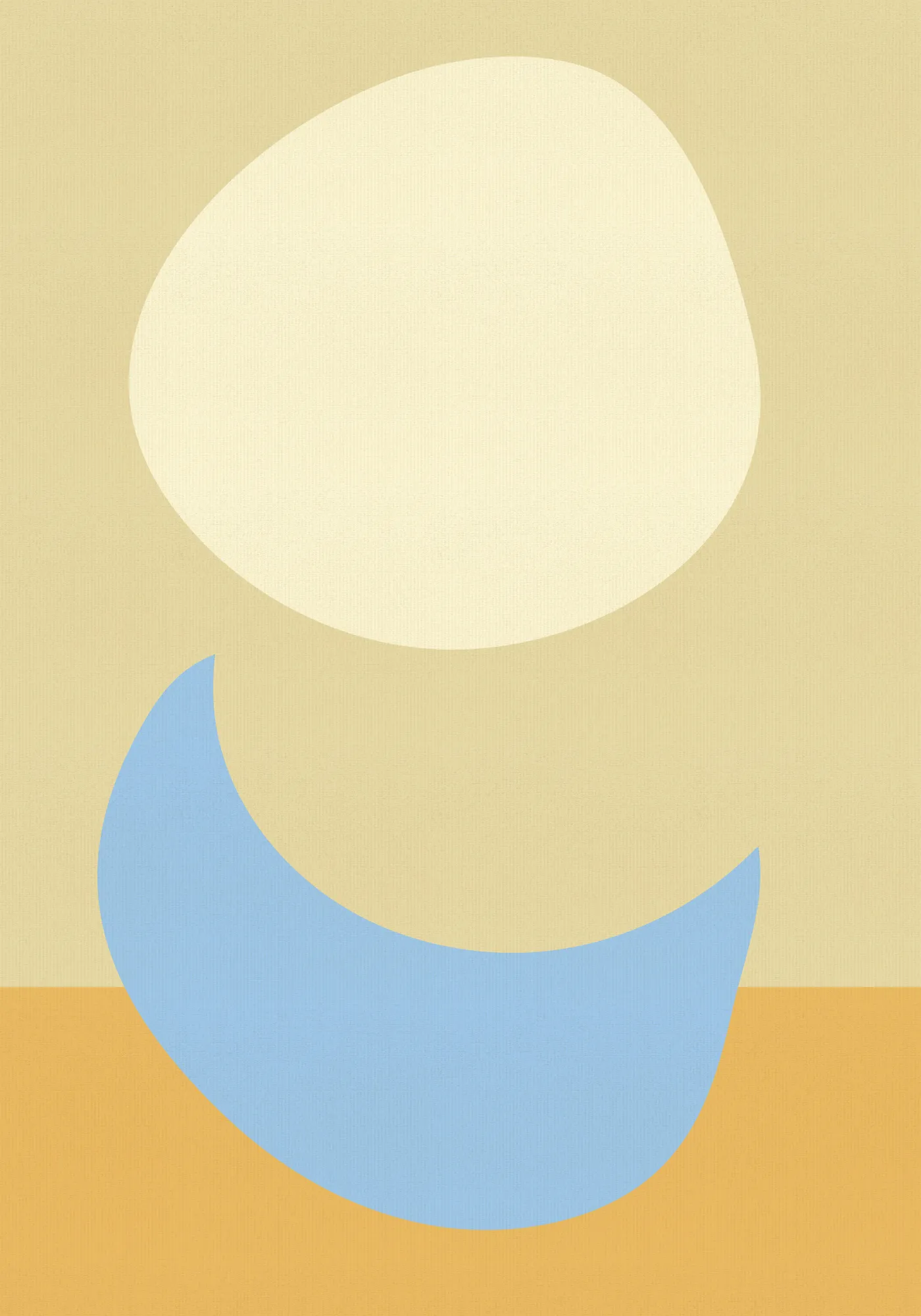 Stacked ovals in soft yellow and light blue by dina dankers