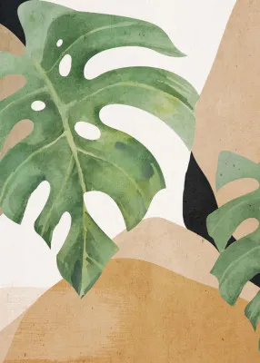 Abstract art tropical leaves by thingdesign