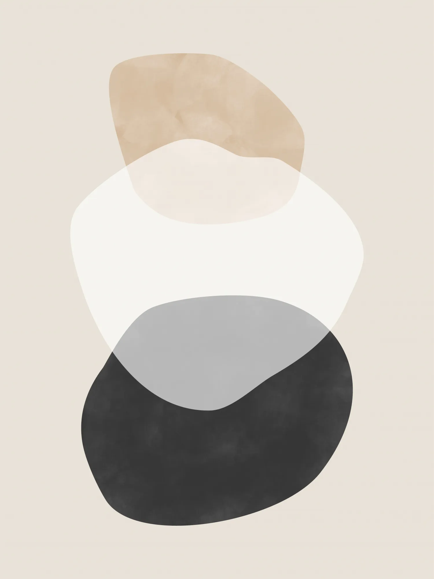 Beige boho shapes in soft vertical composition