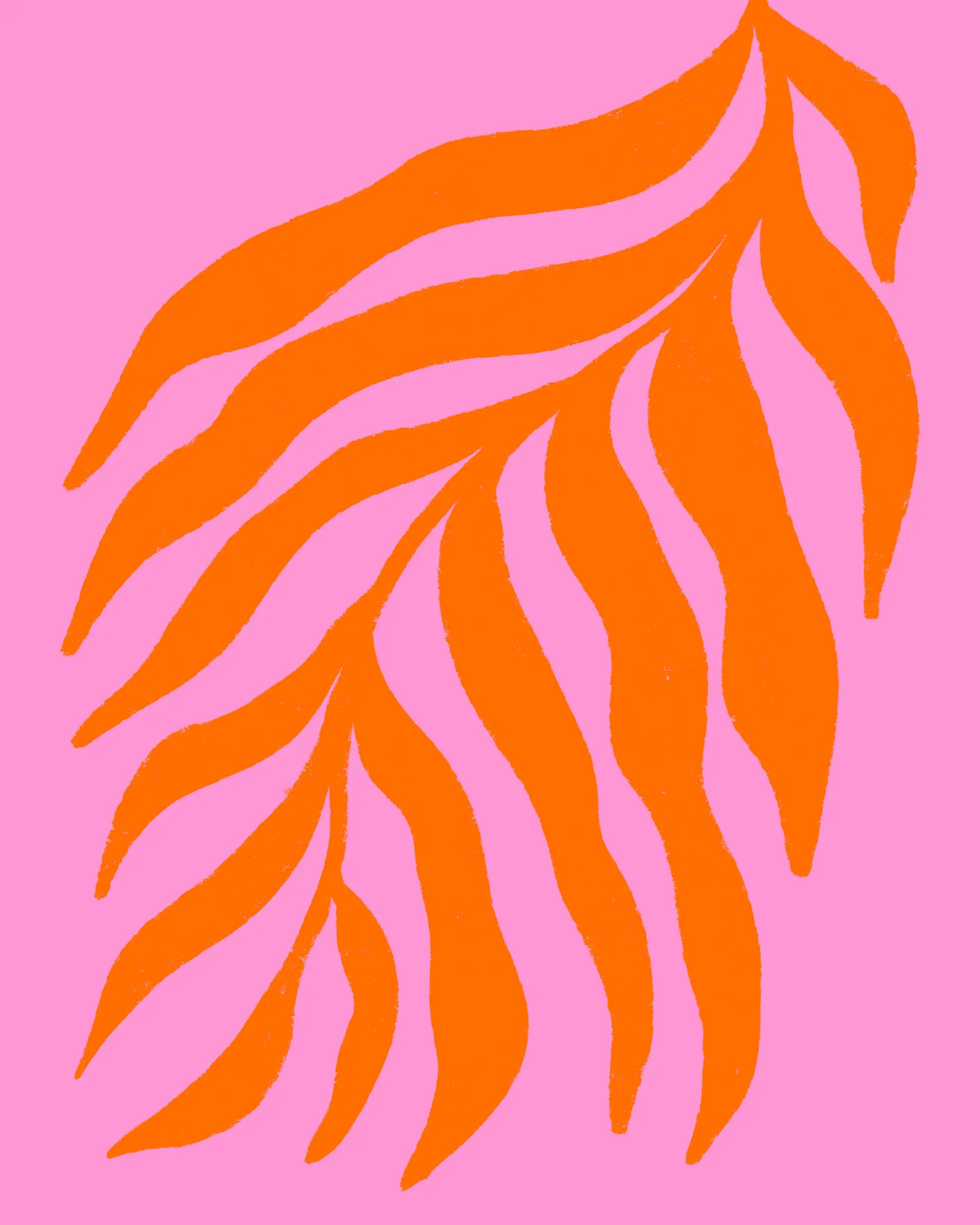Lively leaf silhouette in warm tones