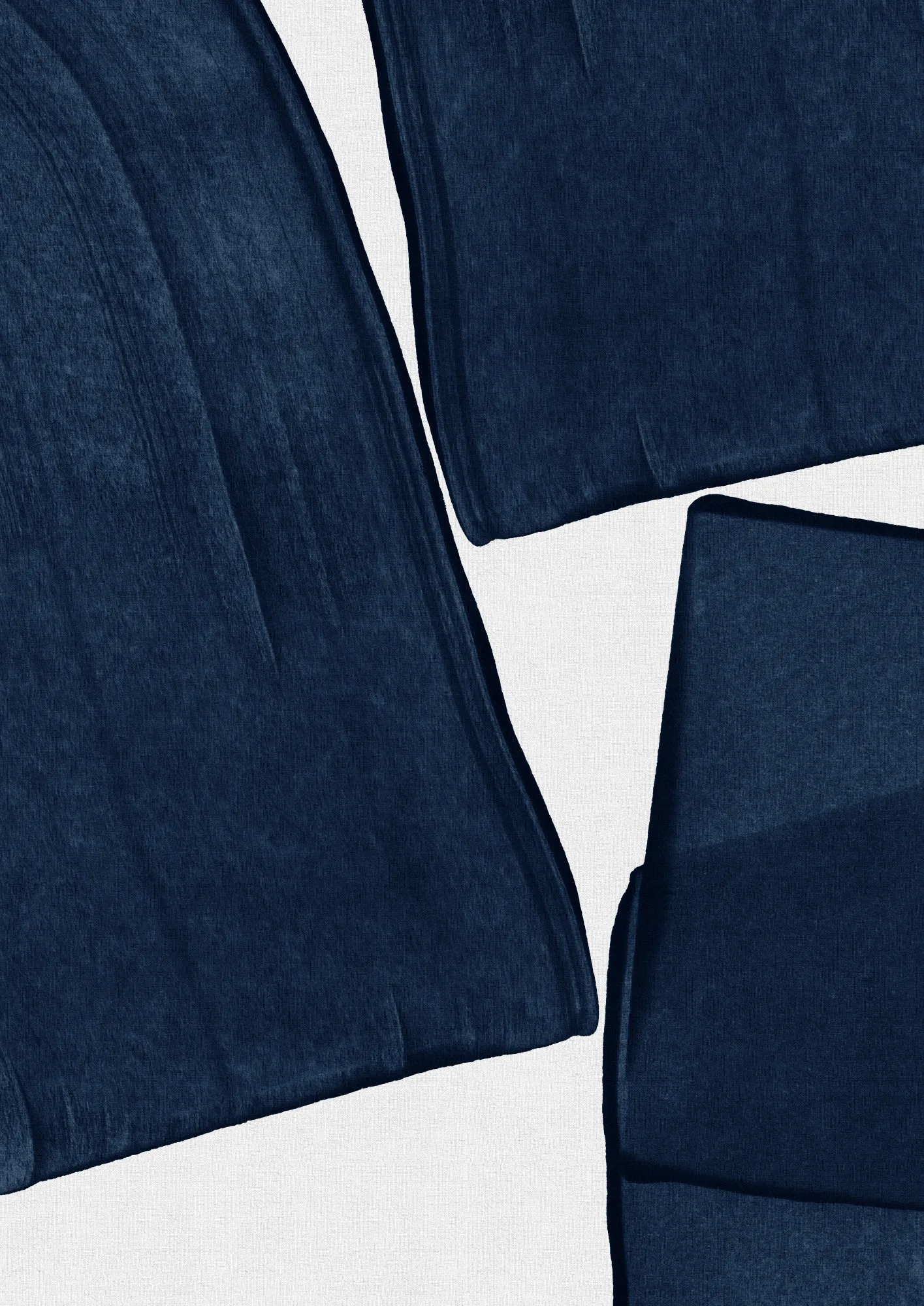 Minimalist blue shapes in vertical abstraction