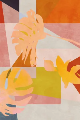 Organic bauhaus geometry leaves by ana rut bre