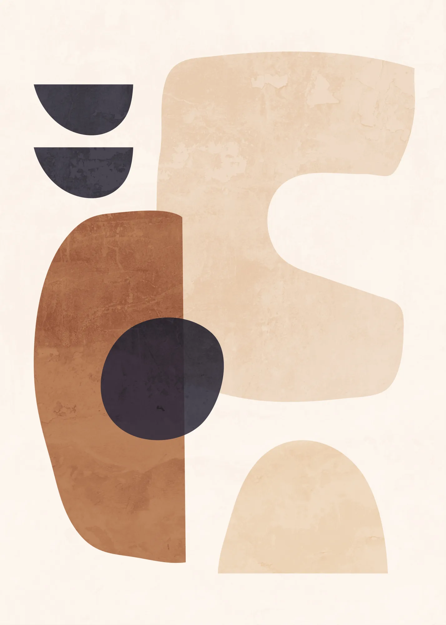 Abstract harmony with geometric shapes in neutral tones