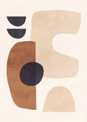 Abstract harmony with geometric shapes in neutral tones
