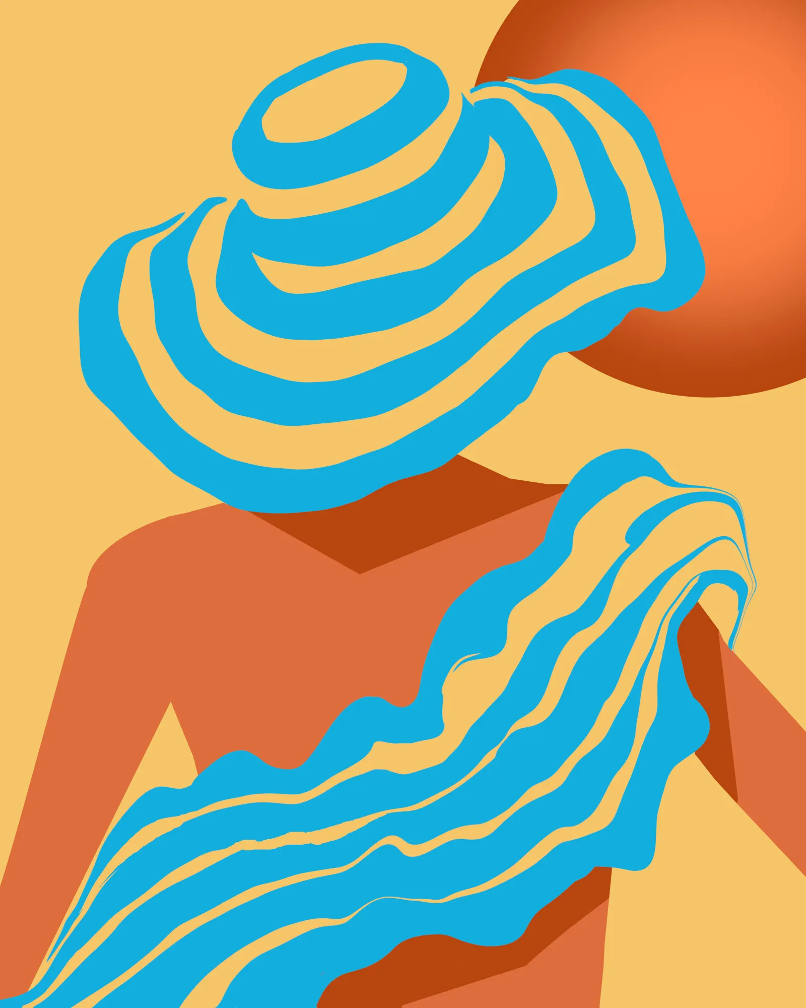 Sunlit wavesstripe by sannel larson