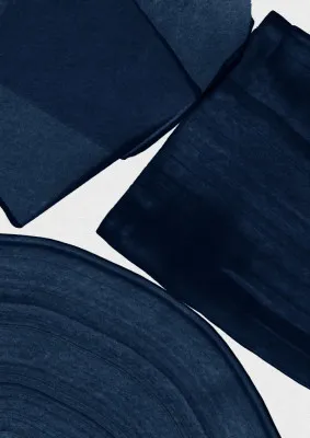 Minimalist blue abstraction on bright surface