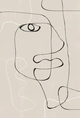 Line expression portrait in minimalist style