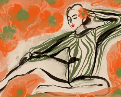 Floral serenity by treechild in painterly retro style