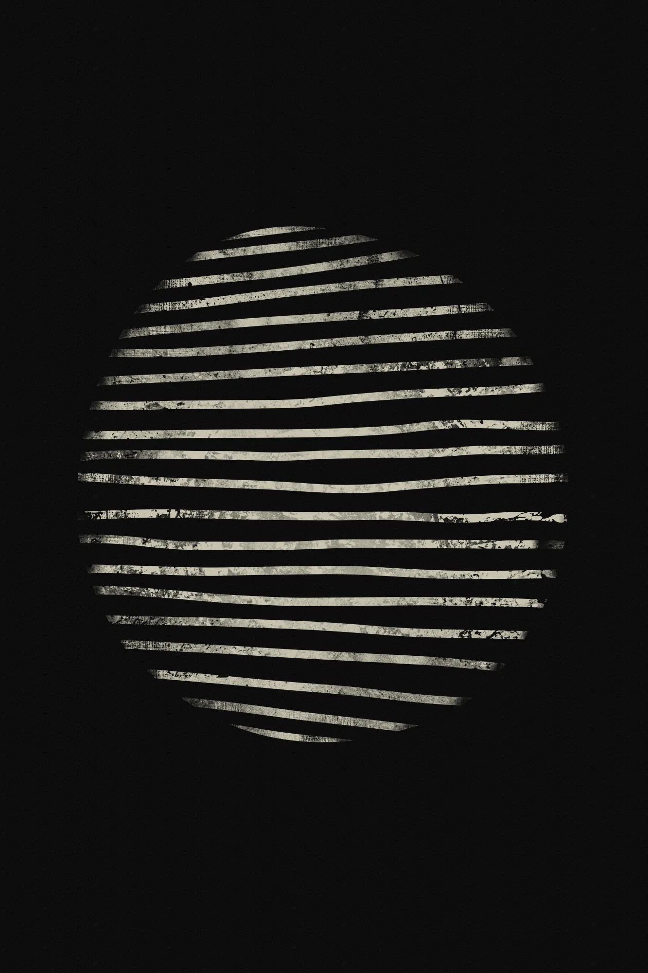 Midnight wind abstraction vertical striped circle art