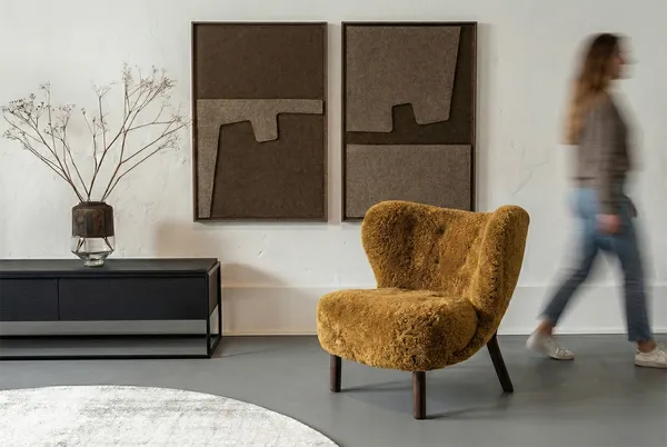 Serene Pale Sand 3D felt art panel